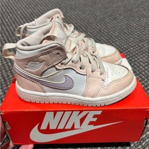 Nike Pink and White High-Top Sneakers